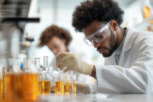 Adult learners participating in a hands-on science workshop, conducting experiments and learning scientific principles, adult learners science workshop, STEM education for adults photo