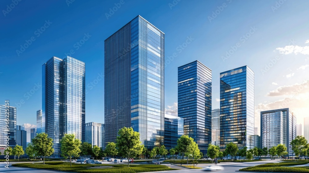Modern Commercial Real Estate Development in Urban Area Modern Commercial Real Estate Development in Urban Area