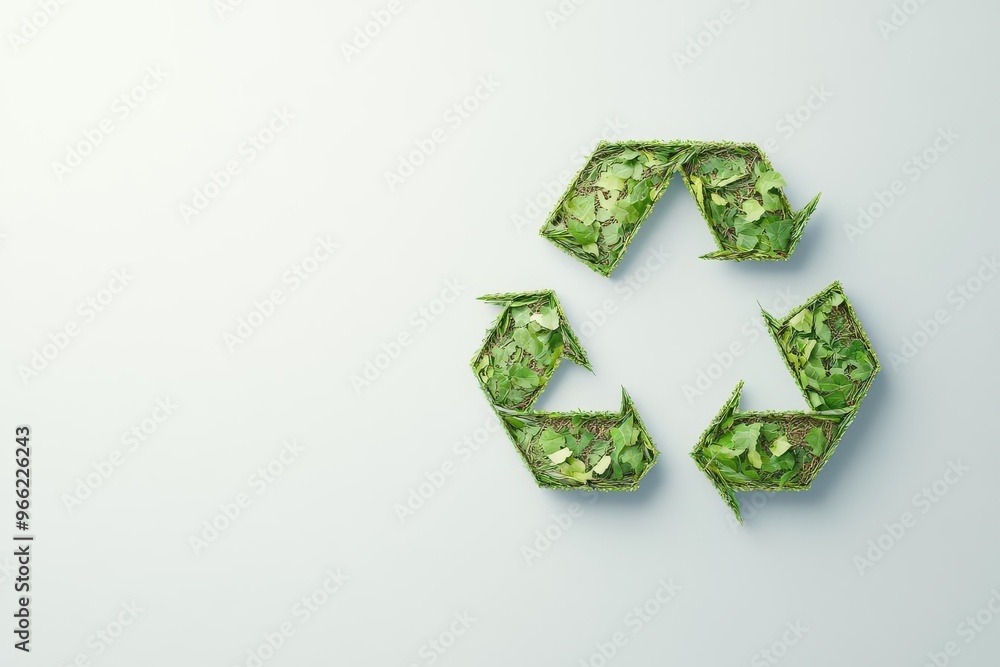 A natureinspired recycle logo where the arrows form the circular shape of the Earth A natureinspired recycle logo where the arrows form the circular shape of the Earth