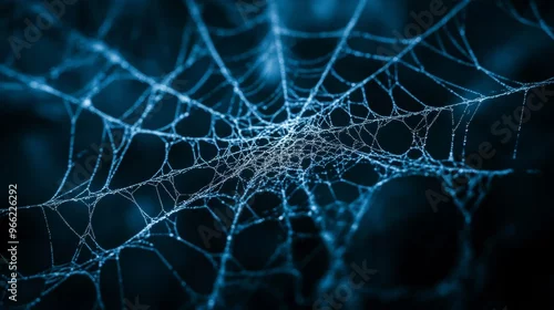 Fototapeta Cobweb texture for Halloween. Spider web with intricate patterns on a dark background