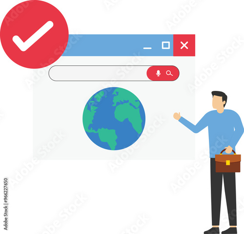 Web hosting icon and earth globe image trending concept flat illustration

