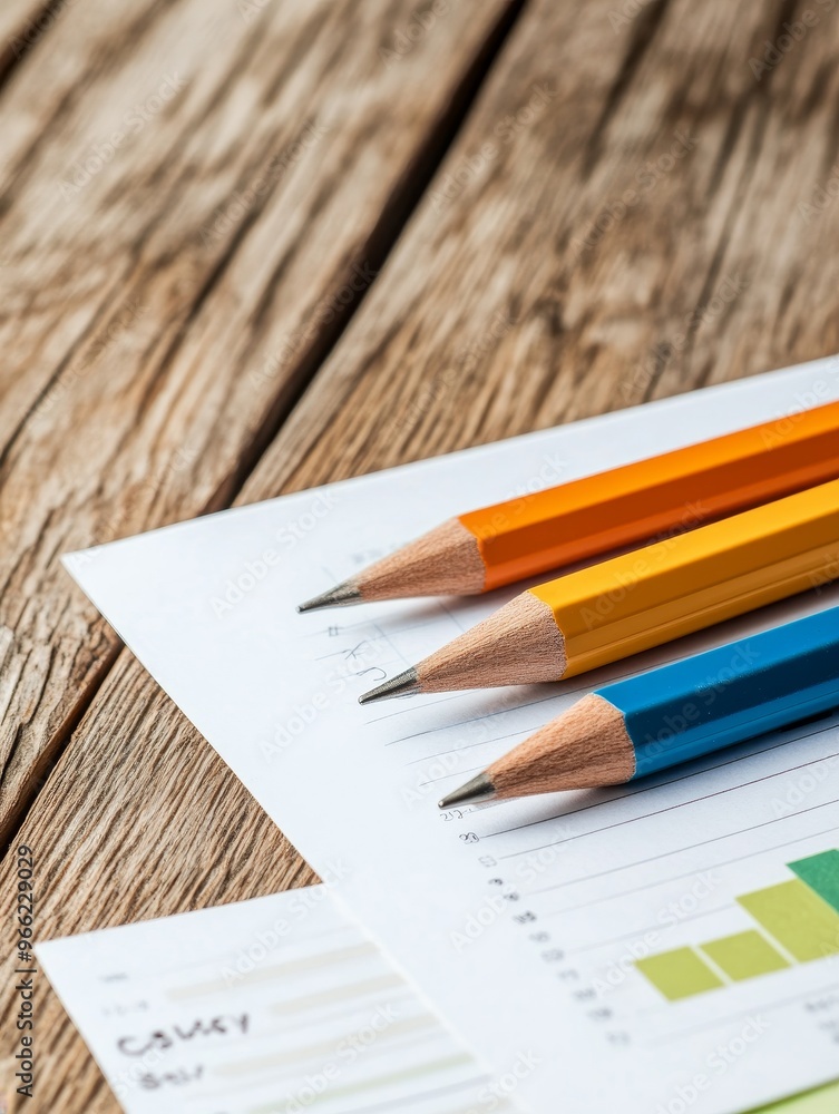 A close-up shot of three colored pencils resting on a graph paper with a focus on business planning, showcasing creativity, strategy, and growth. A close-up shot of three colored pencils resting on a graph paper with a focus on business planning, showcasing creativity, strategy, and growth.