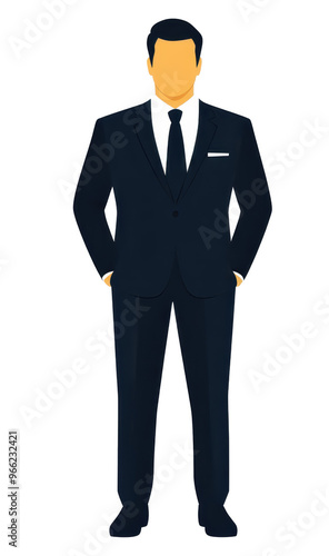 Stylish businessman in a formal suit poses confidently, exemplifying professionalism and elegance in a modern business setting.