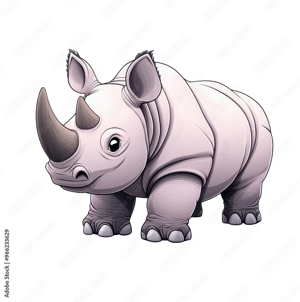 A whimsical illustration of a friendly rhinoceros, showcasing its unique features and charm. Perfect for children's literature. A whimsical illustration of a friendly rhinoceros, showcasing its unique features and charm. Perfect for children's literature.