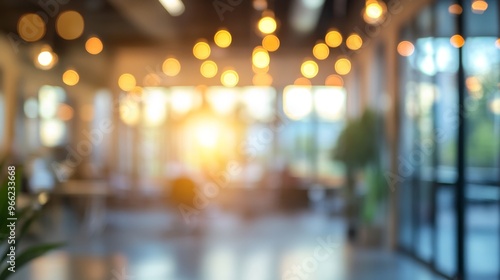 Wallpaper Mural Bright and inviting office space with blurred lights during the day Torontodigital.ca