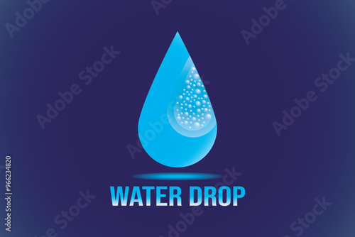 Water drop logo. Water drop icon.