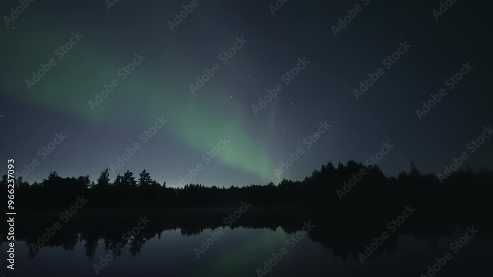 Shooting stars coming down through pulsating aurora arc, real-time video Shooting stars coming down through pulsating aurora arc, real-time video