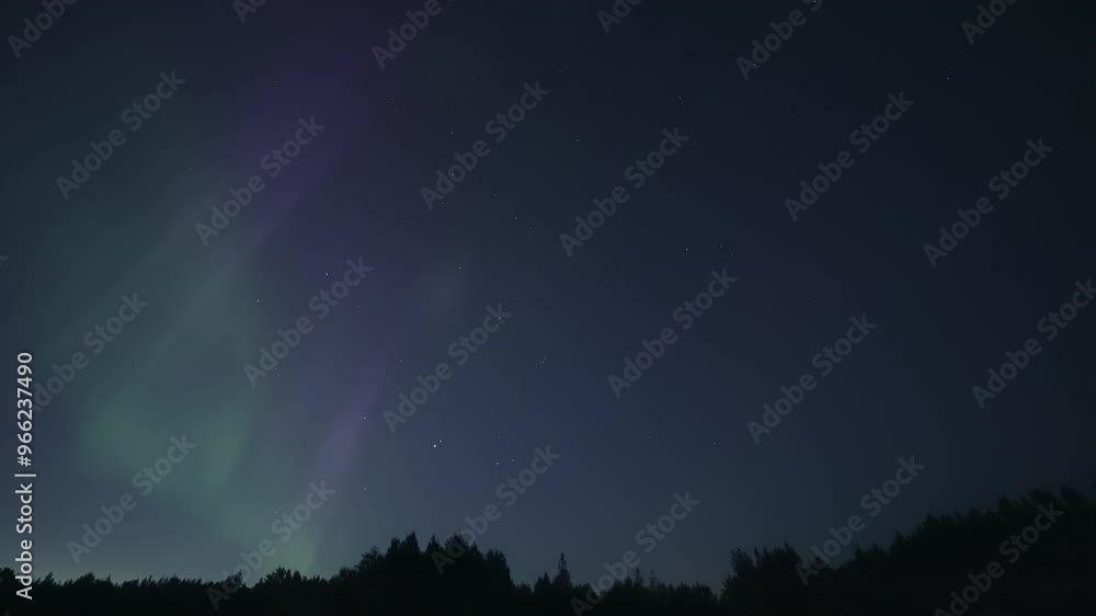 Shooting star and northern lights, real-time video Shooting star and northern lights, real-time video