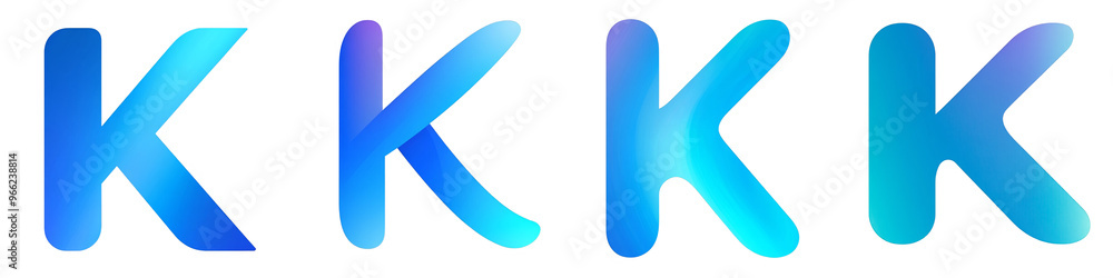 Letter K, Blue Gradient, Logo design, alphabet, isolated on a transparent background Letter K, Blue Gradient, Logo design, alphabet, isolated on a transparent background