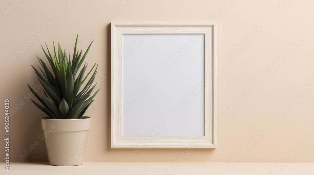 flat photo frame 8x10 mockup boho style, frame in middle focus flat photo frame 8x10 mockup boho style, frame in middle focus