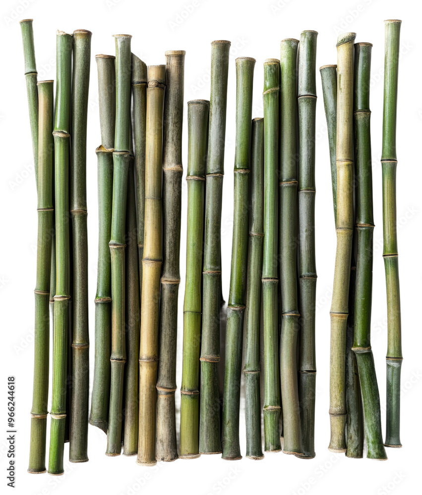 PNG Green bamboo stalks arranged in a natural pattern PNG Green bamboo stalks arranged in a natural pattern