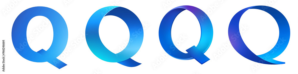 Alphabet Q, Blue Gradient, Logo design, alphabet, isolated on a transparent background Alphabet Q, Blue Gradient, Logo design, alphabet, isolated on a transparent background