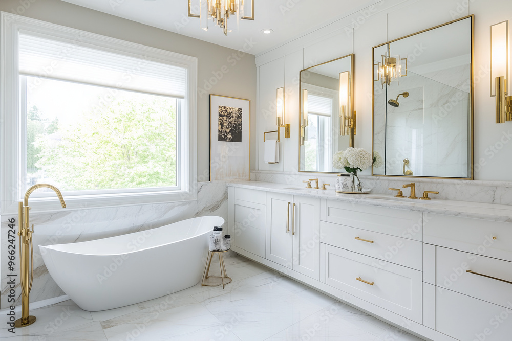 Luxury Bathroom with Marble Finishes Luxury Bathroom with Marble Finishes