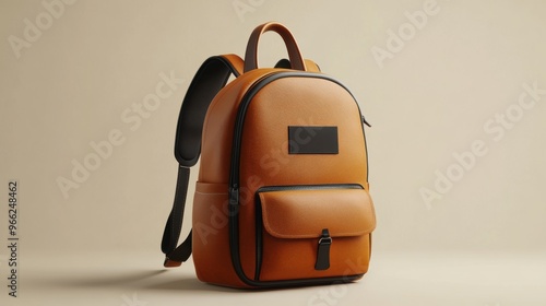 Stylish brown leather backpack with sleek design and practical pocket for everyday use and travel essentials.