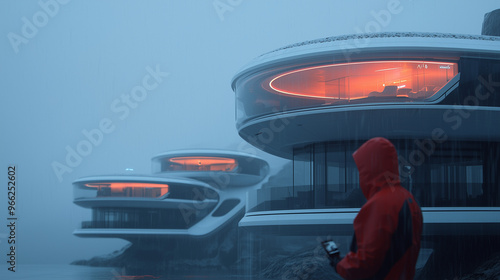 Futuristic Circular Homes on the Coastline