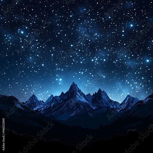 Starry Night Sky Silhouette Mesmerizing Astral Beauty