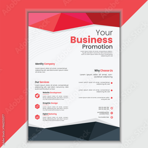 Flyer Layout with Geometric Accen. Brochure template layout design. Corporate business flyer mockup. Creative modern bright flyer concept	