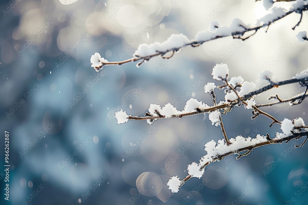 Winter branch covered with snow Snow covered alder tree (Alnus glutinosa) branch against defocused background. Winter branch covered with snow Snow covered alder tree (Alnus glutinosa) branch against defocused background.