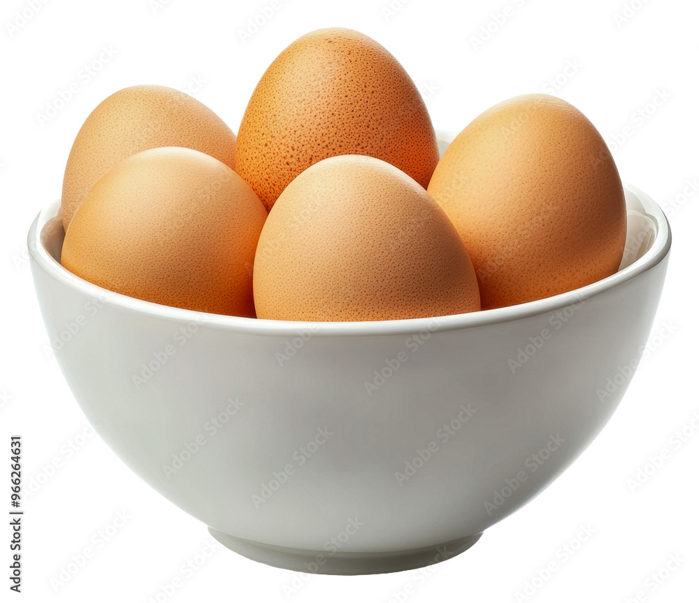 PNG Fresh brown eggs in a white ceramic bowl PNG Fresh brown eggs in a white ceramic bowl