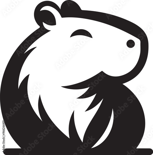 Capybara vector on transparent background for digital content, t-shirts and stickers, vectorized capybara logo, vectorized capybara illustration