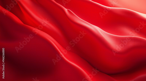 An abstract image of flowing red fabric, creating smooth curves and waves, evoking a sense of elegance and motion with rich texture and depth.