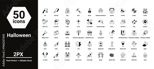 Halloween vector icons set