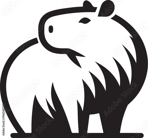 Capybara vector on transparent background for digital content, t-shirts and stickers, vectorized capybara logo, vectorized capybara illustration