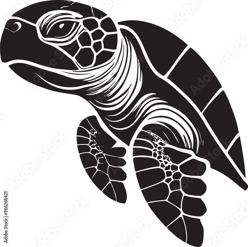 Vectorized turtle, vectorized illustration of sea turtle