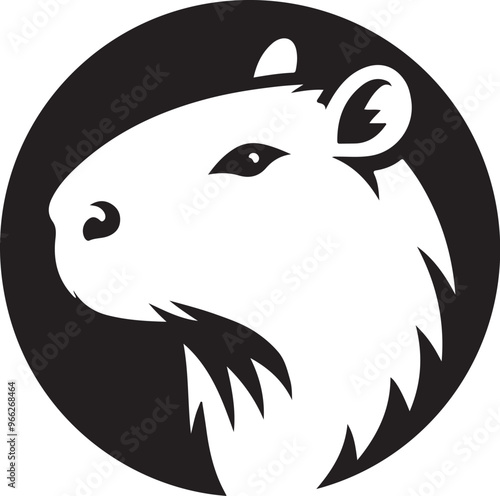 Capybara vector on transparent background for digital content, t-shirts and stickers, vectorized capybara logo, vectorized capybara illustration