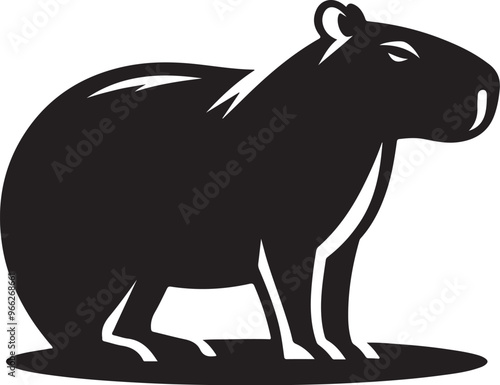 Capybara vector on transparent background for digital content, t-shirts and stickers, vectorized capybara logo, vectorized capybara illustration