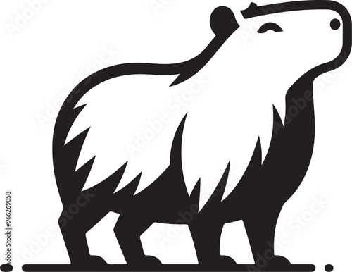 Capybara vector on transparent background for digital content, t-shirts and stickers, vectorized capybara logo, vectorized capybara illustration