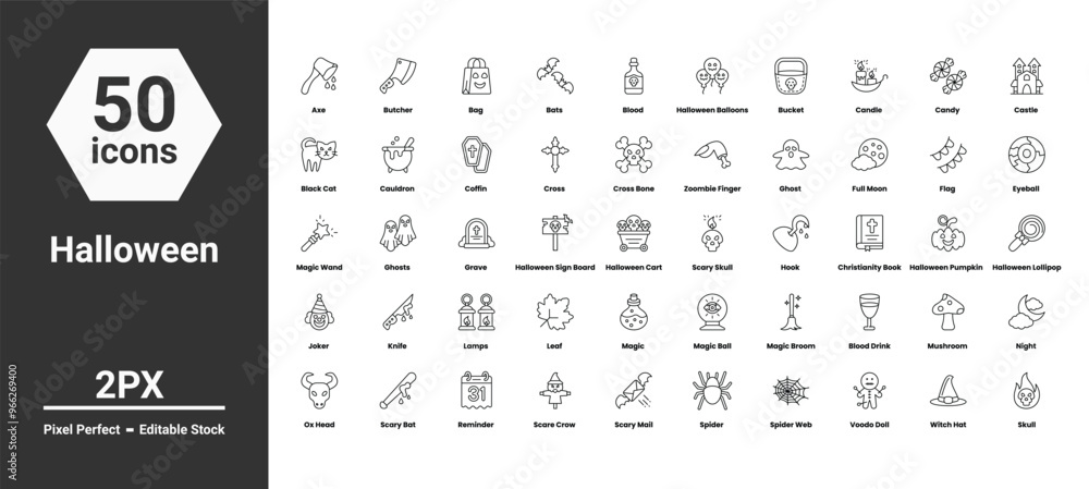 Halloween vector icons set Halloween vector icons set