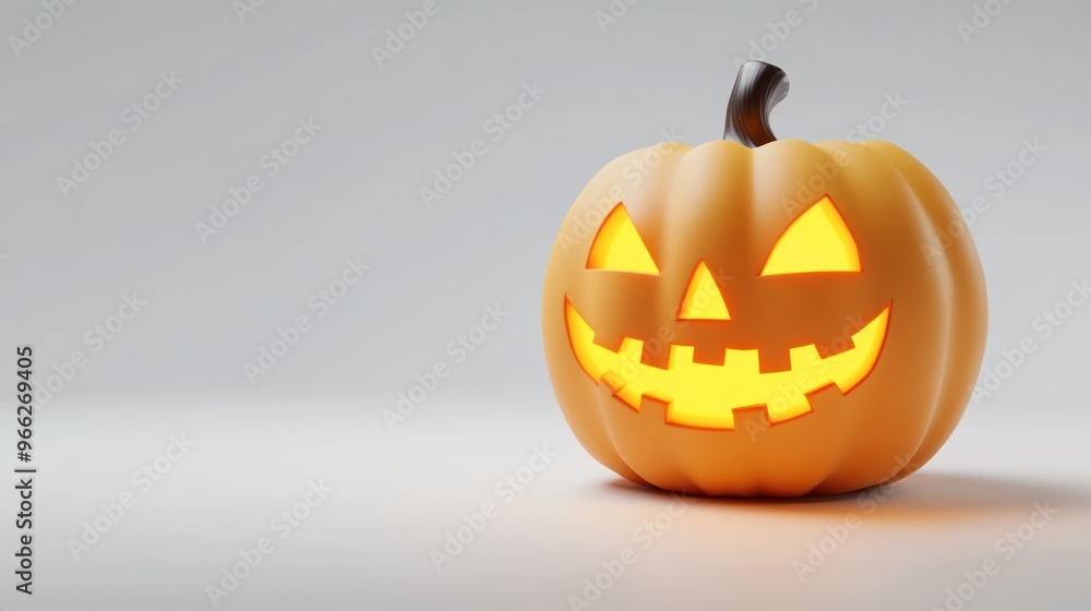 A glowing Halloween pumpkin with a carved face, symbolizing festive decorations. A glowing Halloween pumpkin with a carved face, symbolizing festive decorations.