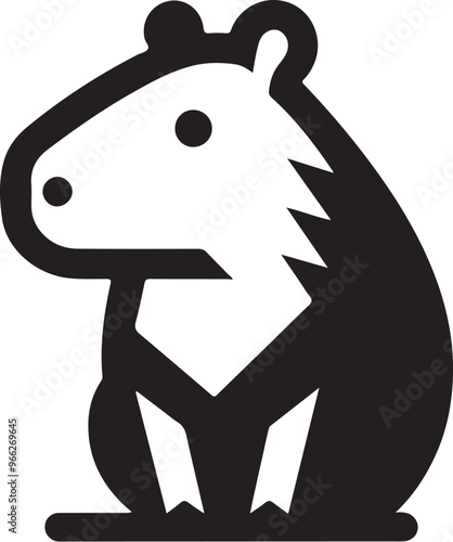 Capybara vector on transparent background for digital content, t-shirts and stickers, vectorized capybara logo, vectorized capybara illustration