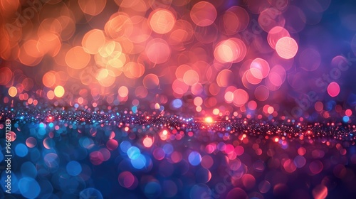 Vibrant bokeh lights in shades of red, pink, and blue create a dreamy, abstract background perfect for festive, celebratory, or artistic themes.