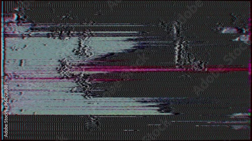 A glitchy, multicolored distortion effect with noise, ideal for adding a retro or broken TV screen aesthetic.