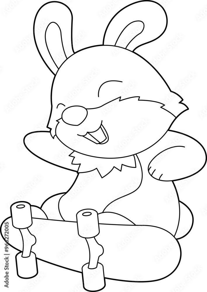 Rabbit Skater Skateboard Animal Vector Graphic Art Illustration Rabbit Skater Skateboard Animal Vector Graphic Art Illustration