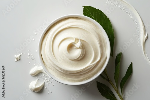 Rich Emollient Cream Texture on Pristine White Background for Exclusive Beauty Collection