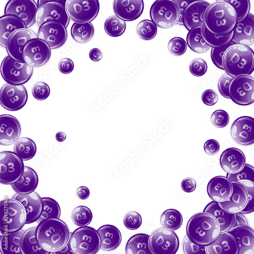 Vitamin D3 round capsules.