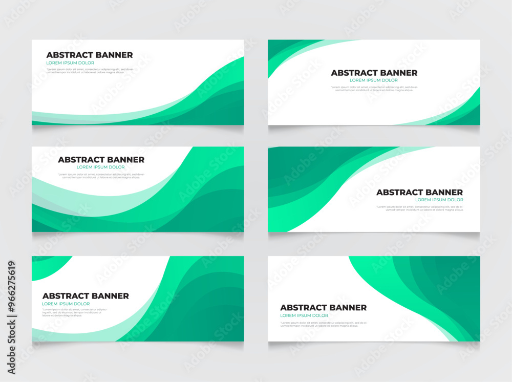 Naklejka premium Abstract wave banners vector illustration. Template Flyer, brochure,business card