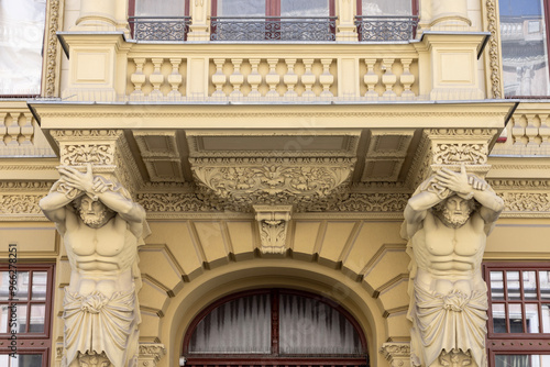 Obraz na płótnie Tenement house of Herman Konstadt, located on Piotrkowska street, Lodz, Poland w salonie