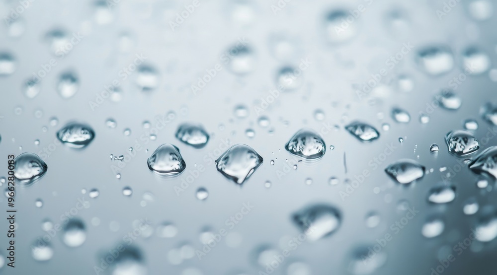 Close-up of raindrops on a glass surface during a rainy afternoon in a quiet urban setting Close-up of raindrops on a glass surface during a rainy afternoon in a quiet urban setting