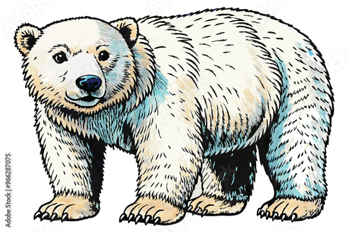 Sketch of polar bear. vector art illustration.AI GENERATED
