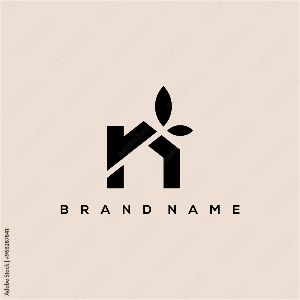 initial N nature leaf clean modern minimal logo vector initial N nature leaf clean modern minimal logo vector