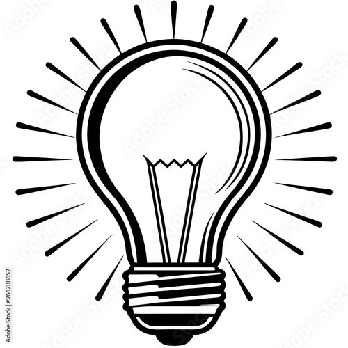 Bulb vector on white background