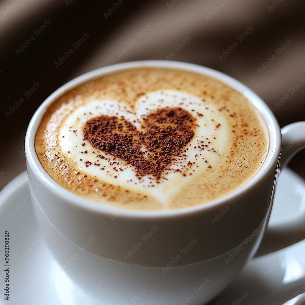 Close-Up of Coffee Cup with Heart-Shaped Latte Art Close-Up of Coffee Cup with Heart-Shaped Latte Art