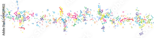 Flying latin letters. Colorful childish scattered