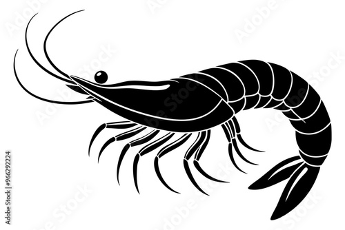 shrimp vector silhouette, shrimp icon vector, Sea lobster	