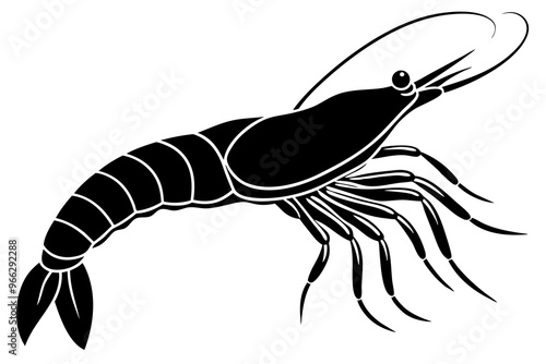 shrimp vector silhouette, shrimp icon vector, Sea lobster	