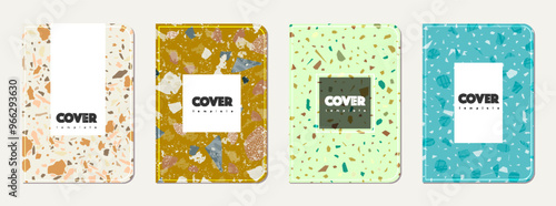 Notepad cover design. Terrazzo abstract